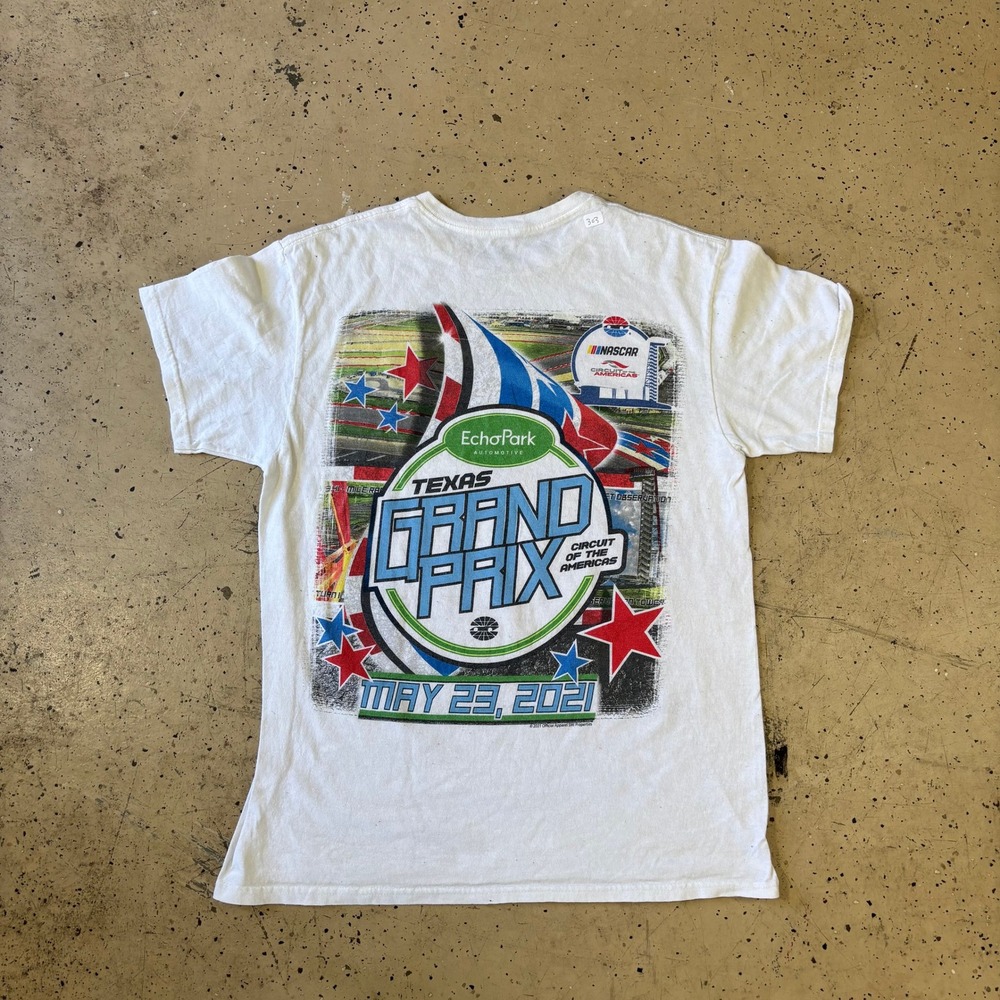 2021 Inaugural Texas Grand Prix White Nascar Graphic T-Shirt Size Medium - Picture 5 of 6